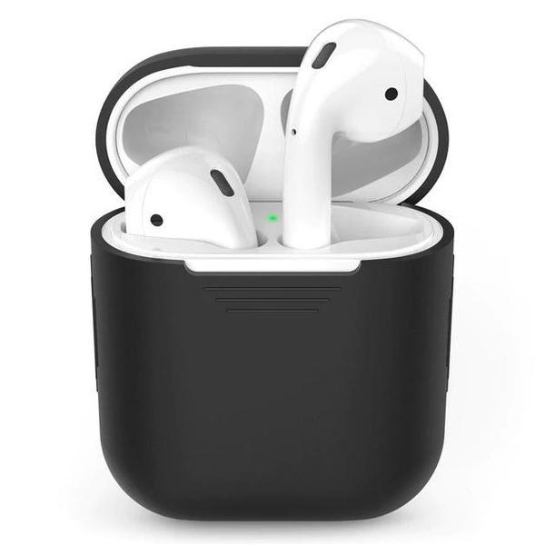 Airpods hoesje voor Apple Airpods - Zwart - Siliconen hoesje voor Apple Airpods Model 1 En 2