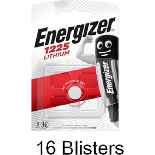 16 stuks (16 blisters a 1 stuk) Energizer CR1225 Lithium knoopcel 3V