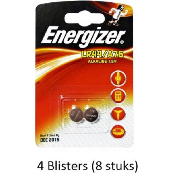 8 stuks (4 blisters a 2 stuks) Energizer Alkaline knoopcel LR44/A76 1.5V