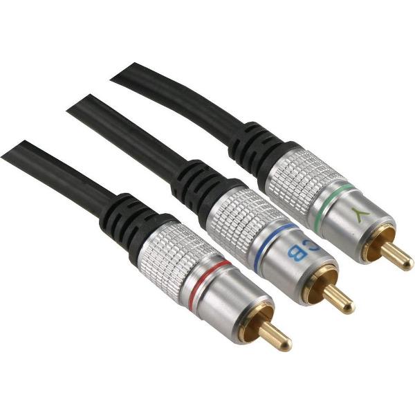 Q-link component kabel premium quality | 2 meter | 3rca-3rca | zwart