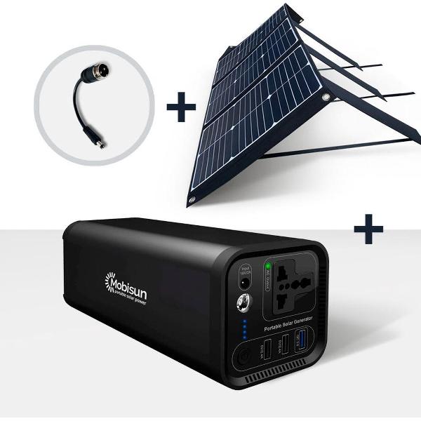 Mobisun 60W zonnepaneel + 120W powerbank bundel