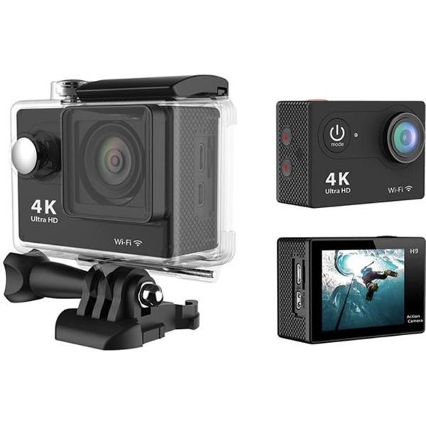 EKEN Action Camera H9R 4K Ultra HD | Afstandsbediening | Wifi | 23 accessoires | 12MP | 32GB SD + Extra Accu | Waterproof bag