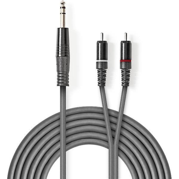 Nedis 6,35mm Jack - Tulp stereo audio kabel - 1,5 meter