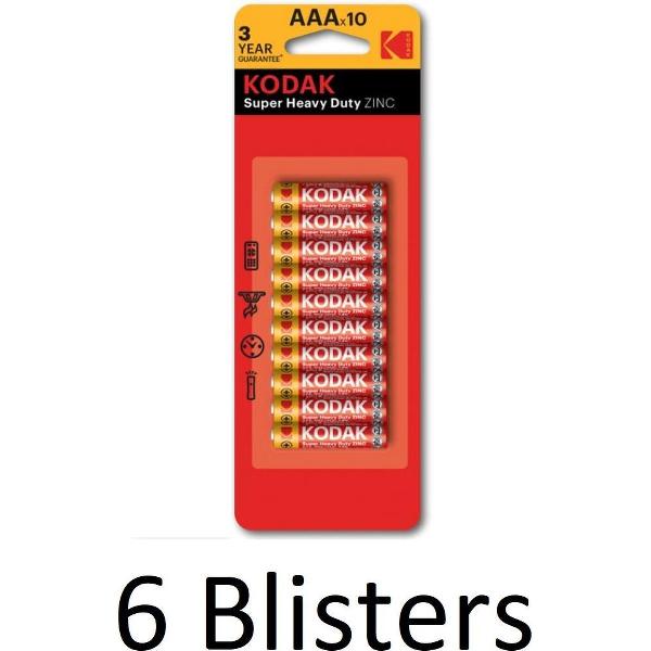 60 Stuks(6 Blisters a 10 st) Kodak ZINC super heavy duty AAA
