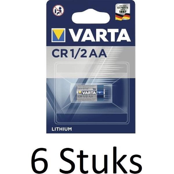 6 Stuks (6 Blisters a 1 st) Varta lithium 1/2 AA 3v
