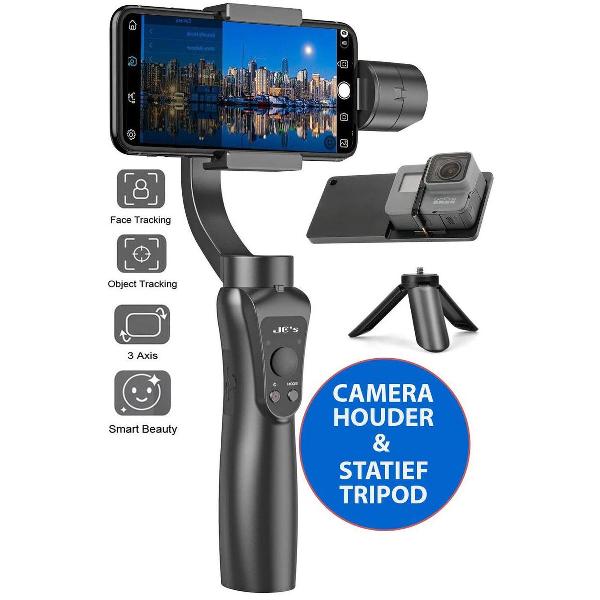 JC's Smart 5 - 3-as gimbal voor smartphone + Action Camera Houder + Tripod Statief