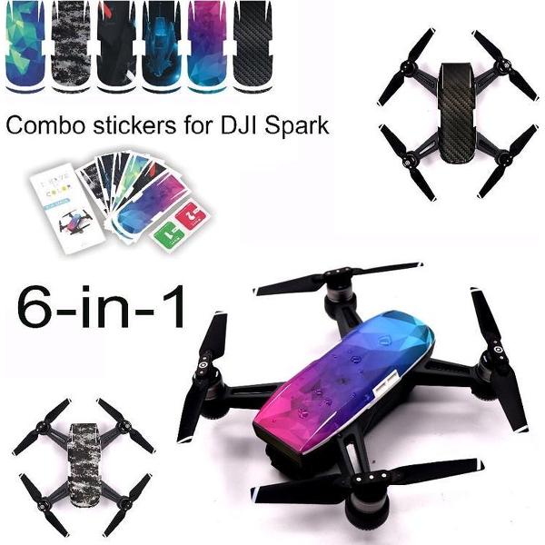 6 Stuks/Kleuren Beschermende Skin Cover Sticker DJI Spark