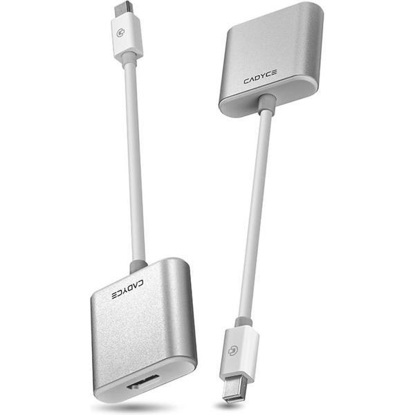 Cadyce Mini DisplayPort to HDMI Adapter Full HD Beeldkwaliteit Audio Support Plug & Play Zilver