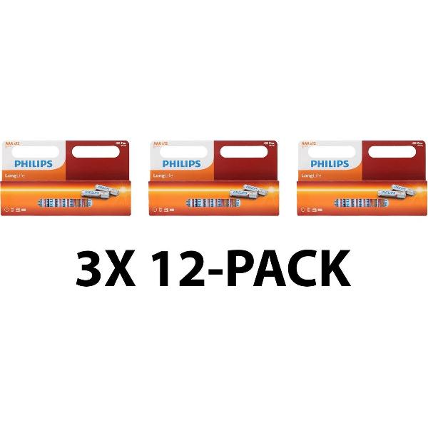 Philips AAA Batterijen - R03 - 1,5V – Voordeelverpakking 36 stuks