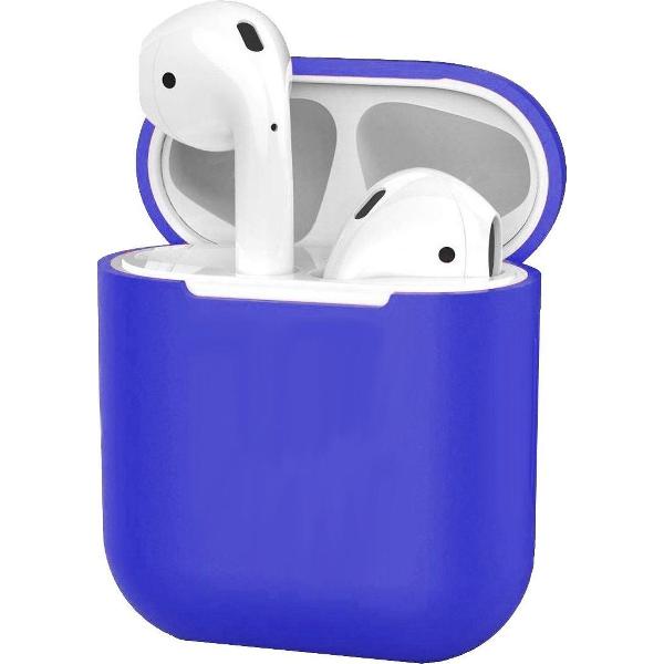 Hoes voor Apple AirPods 1 Case Silicone Hoesje Ultra Dun - Donkerblauw