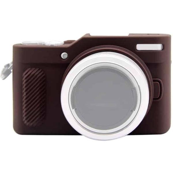 PULUZ zachte siliconen beschermhoes voor Panasonic Lumix GF10 (koffie)