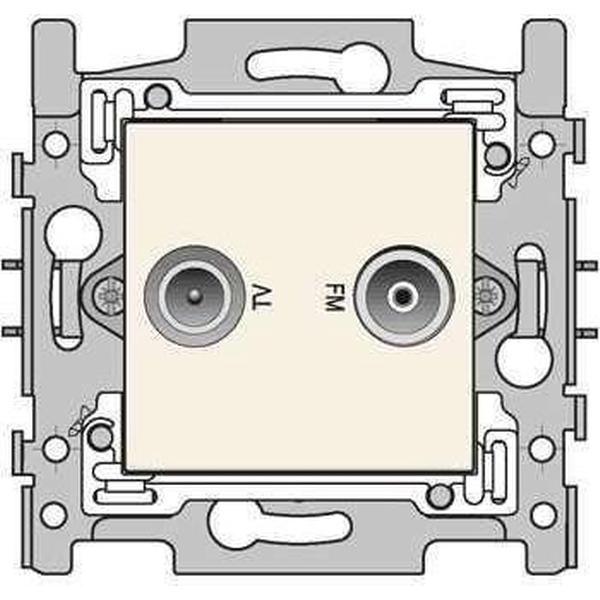 Coax-aansluiting 2x meervoudig GEDU tv + FM. crème