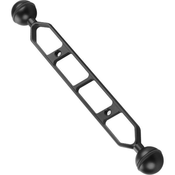 PULUZ 9.0 inch 22.9cm aluminiumlegering Dual Balls Arm voor onderwaterlamp / videolicht (zwart)