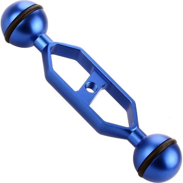 PULUZ 5,0 inch 12,7 cm aluminiumlegering Dual Balls Arm voor onderwater fakkel / videolicht (blauw)
