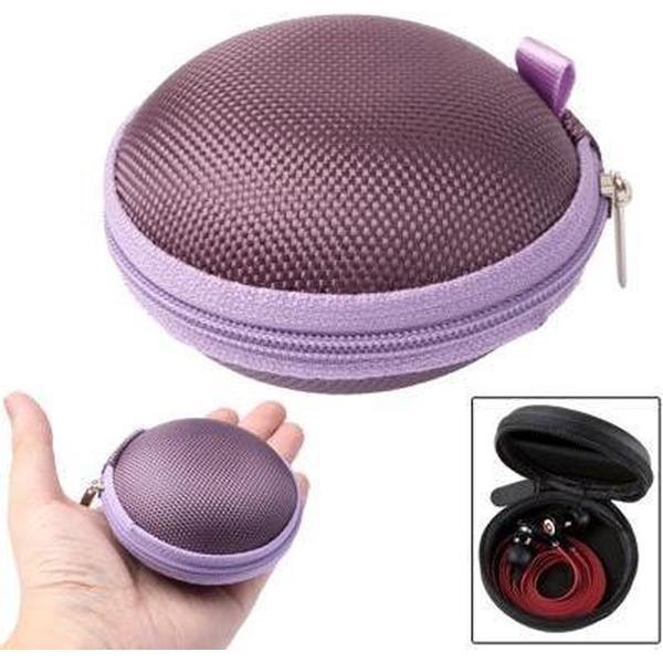 Let op type!! Rasterstijl uitvoering Bag Box voor hoofdtelefoon / Earphone(Purple)