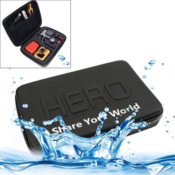 Schokbestendige waterdichte draagbare reistas voor GoPro NIEUW HERO / HERO6 / 5/4 Session / 4/3 + / 3/2/1, Puluz U6000 en andere accessoires voor sportcamera's, afmeting: 22 cm x 16 cm x 7 cm