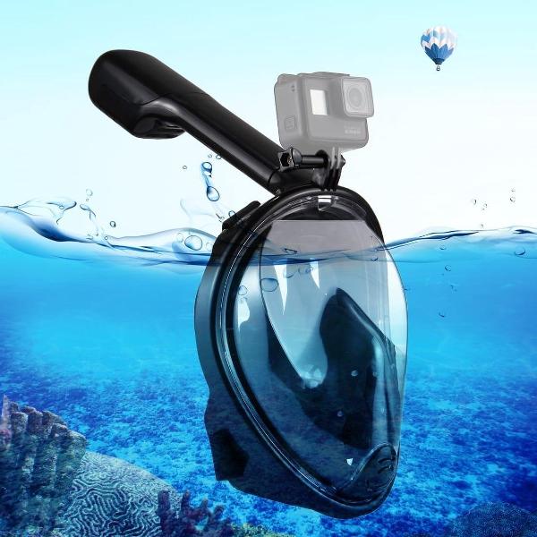 PULUZ 220mm Buis Watersport Duikuitrusting Volledig Droog Snorkelmasker voor GoPro NIEUWE HELD / HERO6 / 5/5 Sessie / 4 Sessie / 4/3 + / 3/2/1, Xiaoyi en Andere Actiecamera's, L / XL-maat (Zwart)