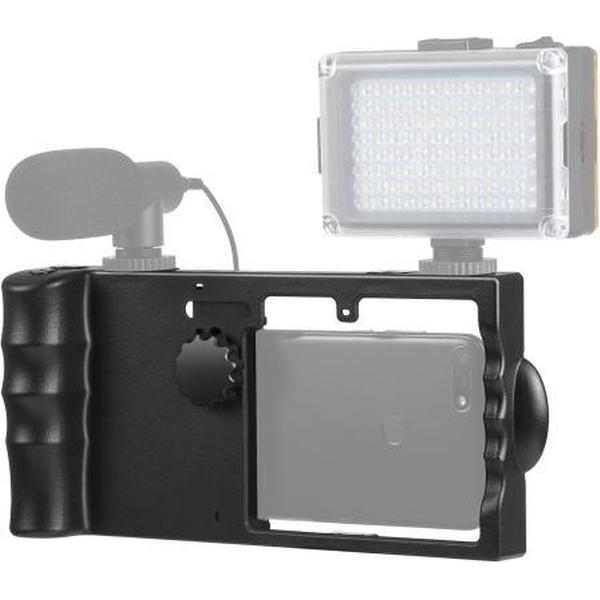 PULUZ Bluetooth Handheld Vlogging Live-uitzending Smartphone Video Rig Filmmaken Opnamehandvat Stabilisatorbeugel voor iPhone, Galaxy, Huawei, Xiaomi, HTC, LG, Google en andere smartphones (blauw)