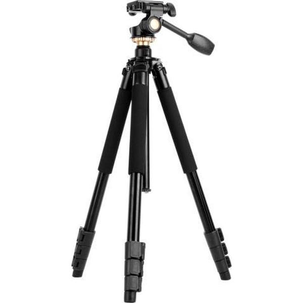 Q338 4-delige opvouwbare poten Live Broadcast aluminium statiefbevestiging met driedimensionale kop