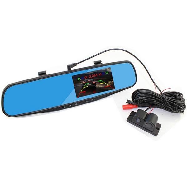 PZ452 4,3-inch LCD-achteruitkijkspiegel Autorecorder met parkeercamera, 600TV-lijnen, 170 graden brede kijkhoek