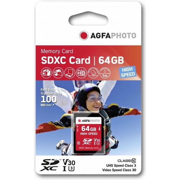 AgfaPhoto 64GB SDXC flashgeheugen Klasse 10