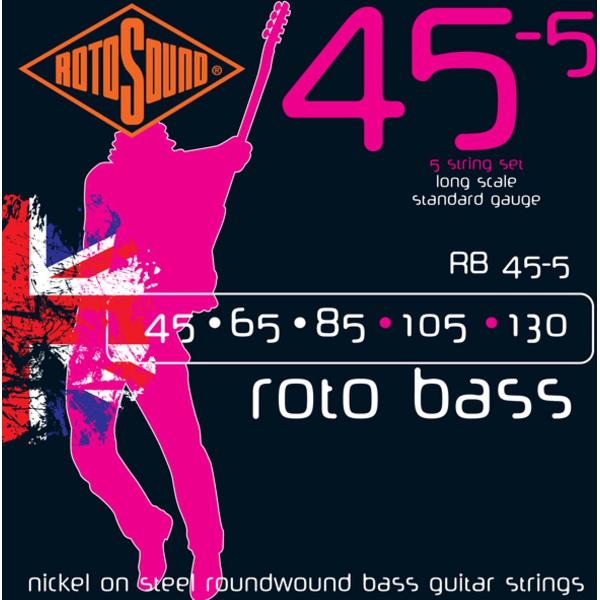 bas snaren RB455 5er 45-130 roto bas, nikkel on Steel