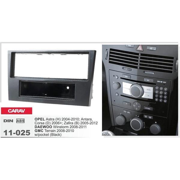 1-DIN OPEL Astra (H) 2004-2010; Antara, Corsa (D) 2006+; Zafira (B) 2005-2012 / DAEWOO Winstorm 2008-2011 / GMC Terrain 2008-2010 w/pocket (Black) inbouwpaneel Audiovolt 11-025