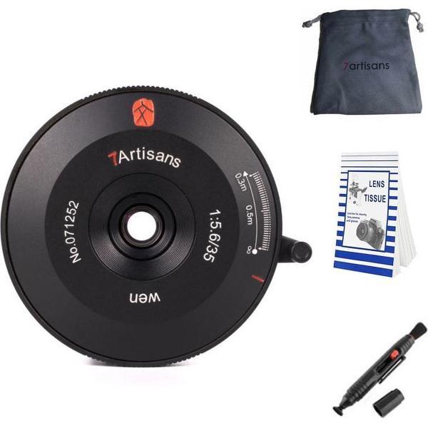 7artisans 35mm F5.6 Pancake Full frame manual focus lens Leica M camera + Gratis lenspen + lens tas + lens papier