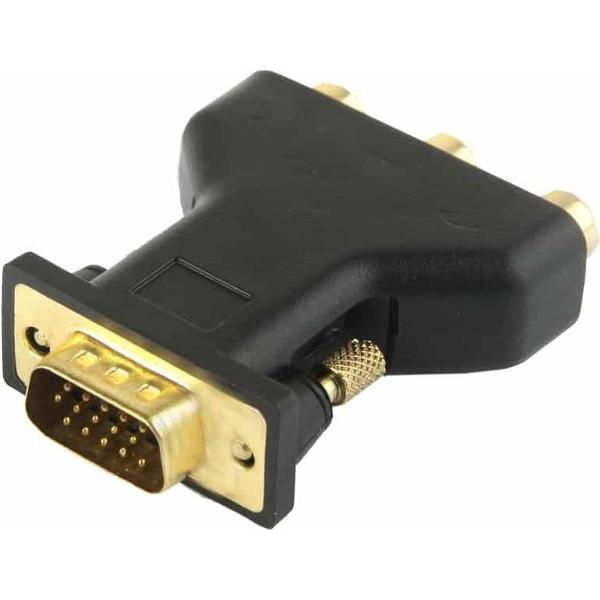 VGA 15-pins mannelijk naar 3 RCA-component vrouwelijke adapter