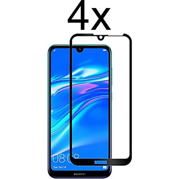 Beschermglas Huawei Y7 2019 Screenprotector Screen Protector Glas - Full cover - 4 stuks