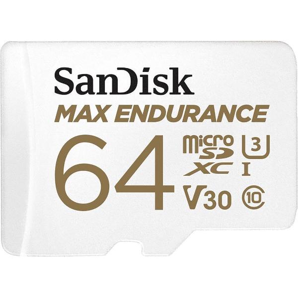 Sandisk Max Endurance flashgeheugen 64 GB MicroSDXC Klasse 10 UHS-I