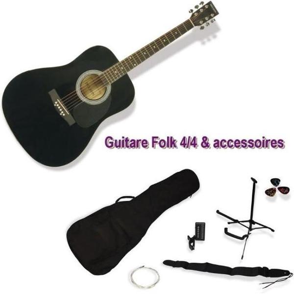 DELSON Black Montana Folk Guitar Pack + accessoire