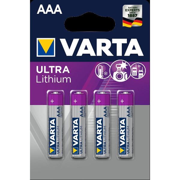 Varta Ultra Lithium AAA Batterijen - 4 stuks