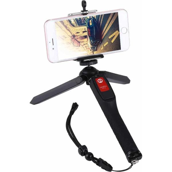 Letspro LY-11 3-in-1 handheld statief Zelfportret Monopod uitschuifbare selfie stick met externe sluiter voor smartphones, digitale camera's, GoPro sportcamera's