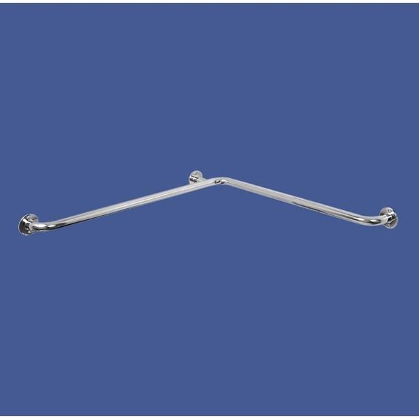 Badkamer-toilet hoekhandgreep 90 graden 75 x 75 met 3 flenzen RVS gepolijst