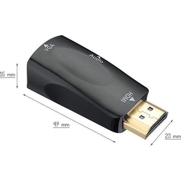 Hdmi Male Naar Vga 15 Pin Female Adapter Audio Kabel Converter Fhd 1080P 720P 480P Voor Pc laptop Tv Box Computer Display Projector
