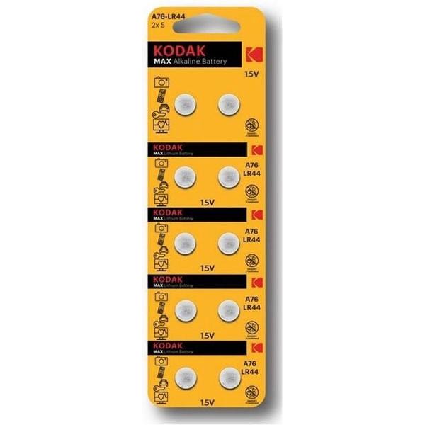 Kodak Battery Alkaline Button Ag13 Lr44 A76 Blister * 10 , KODAK