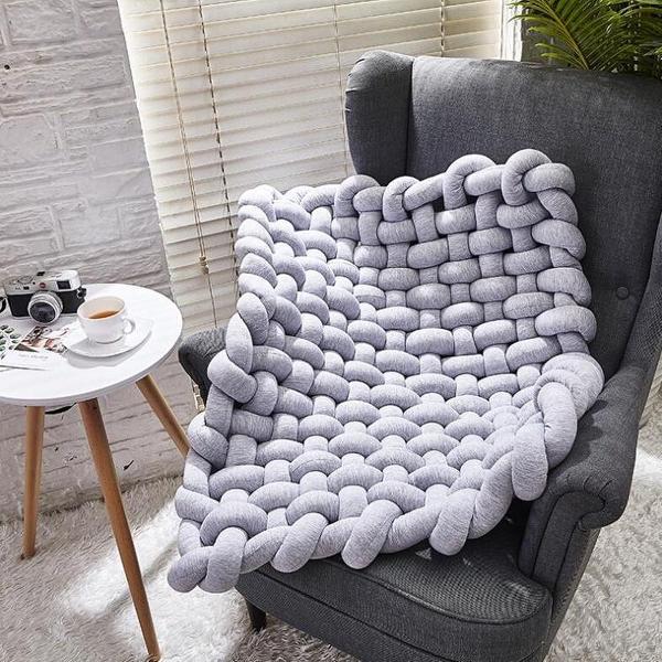 Handgeweven Woondecoratie Twist Antislipmat Shooting Props (Lichtgrijs)