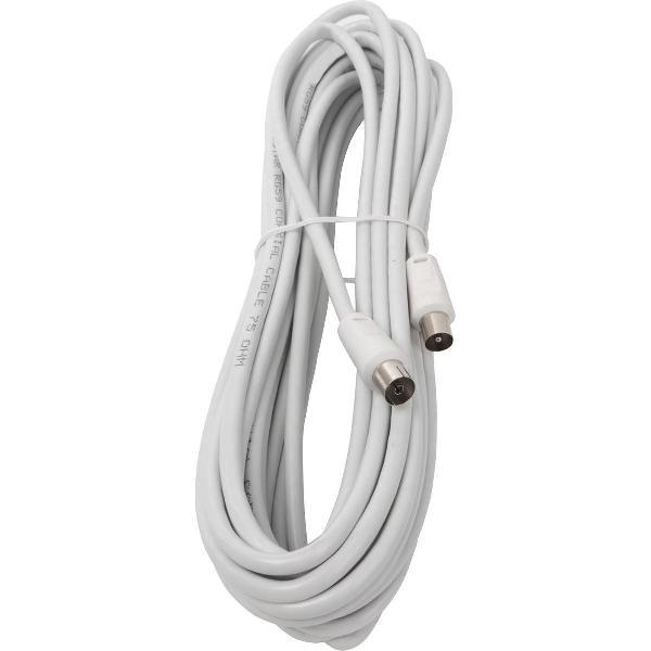 Coax Kabel - Aigi Crito - 8 Meter - Rechte Connectoren - Wit - BES LED