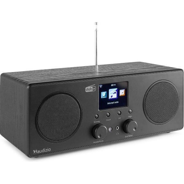 DAB radio met Bluetooth en wifi - Audizio Bari - Internet radio - DAB+ & FM radio - wekkerradio - Zwart