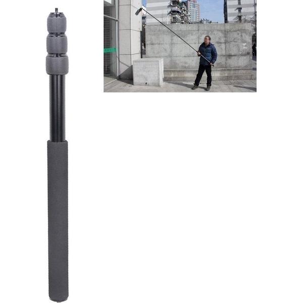Aluminium Handheld Boom Pole Holder for SLR Camera / LED Light Microphone, Max Length: 173cm (Black)