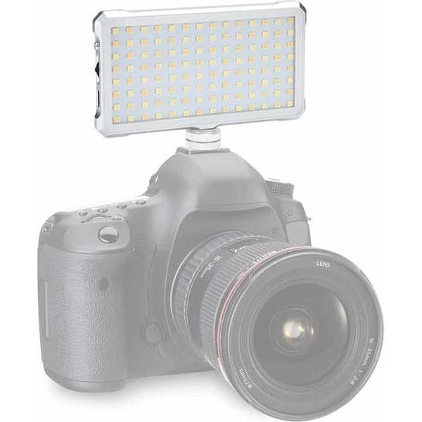 F12 Pocket 112 LEDs 1080LUX Professioneel Vloggen Fotografie Video & Foto Studio Licht met OLED-display voor Canon / Nikon DSLR-camera's (wit)