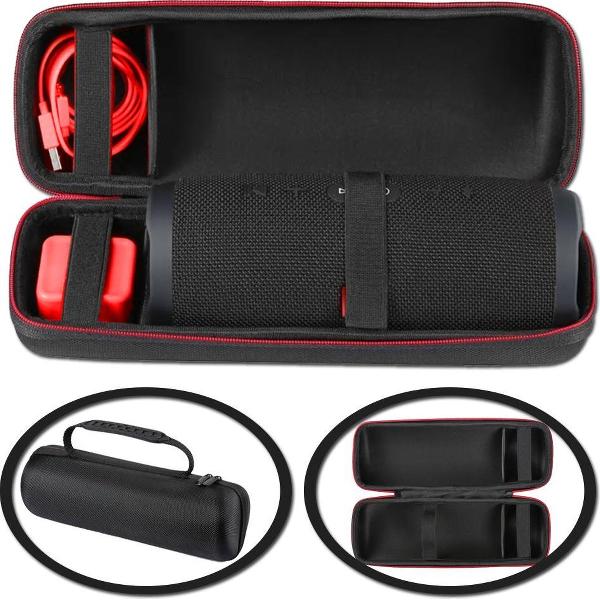 JBL hoes - JBL beschermhoes - Beschermhoes voor JBL Charge 3 en 4 - Met extra vak - Hard cover - Zwart
