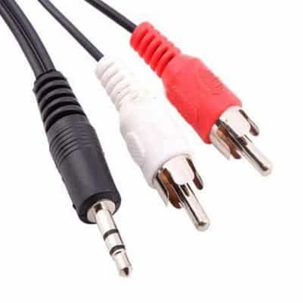 Normale kwaliteit Jack 3,5 mm stereo naar RCA mannelijke audiokabel, lengte: 3m