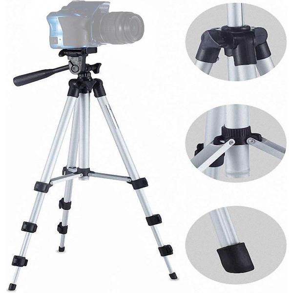 Live uitzending statief 4-delige opvouwbare poten Aluminium statiefbevestiging met U-vormige driedimensionale statiefkop voor DSLR en digitale camera, verstelbare hoogte: 35-106cm