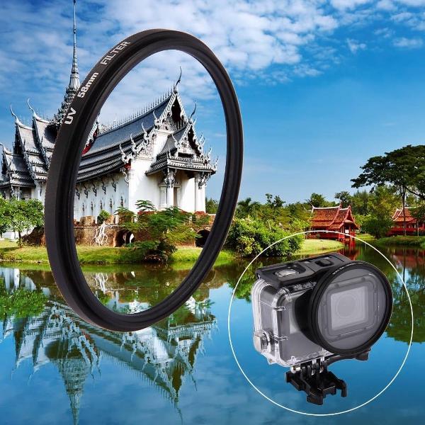 58 mm 3-in-1 cirkelvormige UV-lensfilter met dop voor GoPro HERO5