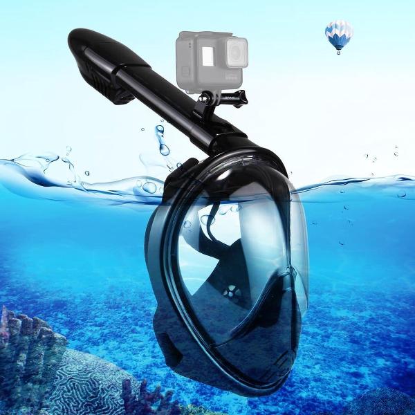 PULUZ 260mm Buis Watersport Duikuitrusting Volledig droog snorkelmasker voor GoPro HERO6 / 5/5 sessie / 4 sessie / 4/3 + / 3/2/1, Xiaoyi en andere actiecamera's, L / XL maat (zwart)