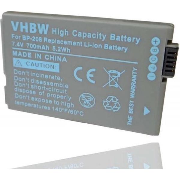 VHBW Camera accu compatibel met Canon BP-208 / 700 mAh