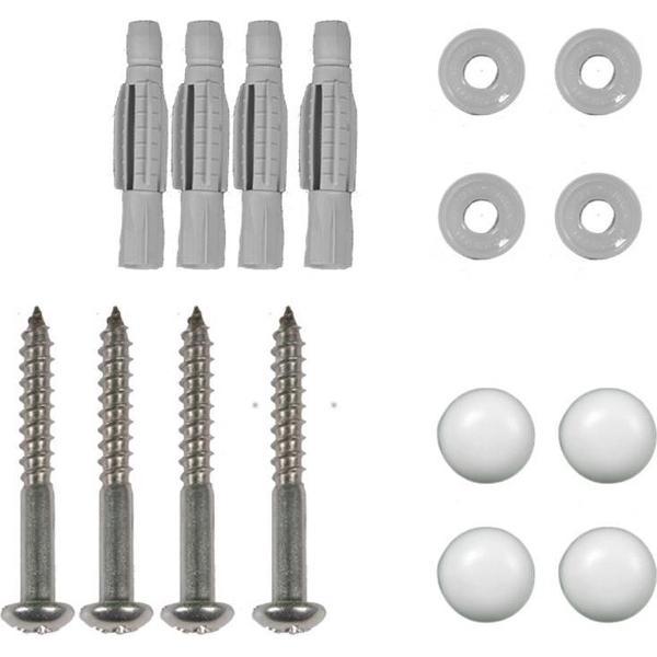 Bevestigingsset handgreep bolkopschroeven 2 flenzen RVS