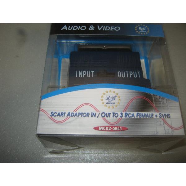 Audio Video Scart Adaptor 3RCA Female + sVHS